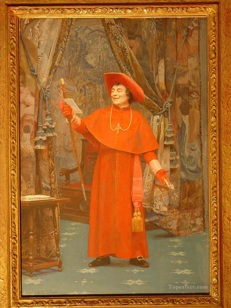 Cardinal Reading a Letter academic painter Jehan Georges Vibert Oil Paintings